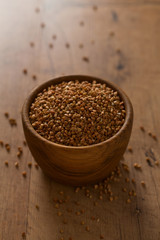 buckwheat on wooden surface