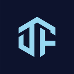 D F Initial letter hexagonal logo vector