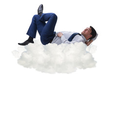 Young male businessman enjoying his time during vacation