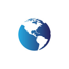 Globe map icon vector template