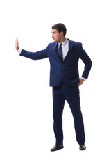 Young businessman isolated on white background 