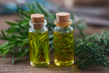 olive oil with herbs