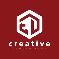 ED Initial letter hexagonal logo vector