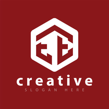 E E Initial letter hexagonal logo vector