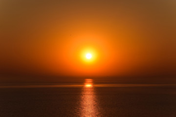 Dawn over the sea. Sea of Azov. Sunrise