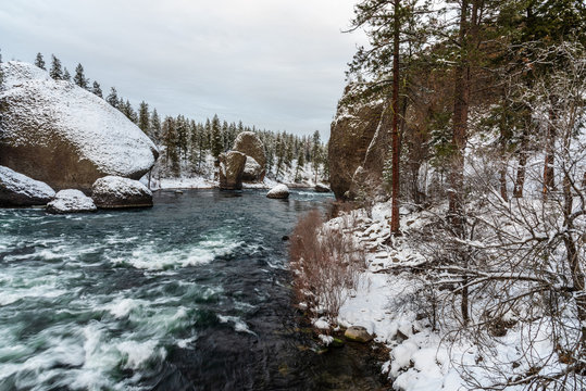 Spokane River in Riverside State Park. Washington, State