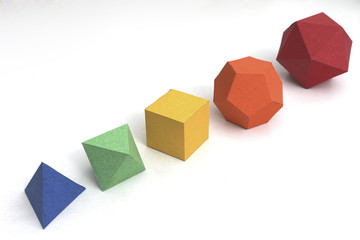 Regular polyhedra, also known as Platonic Solids