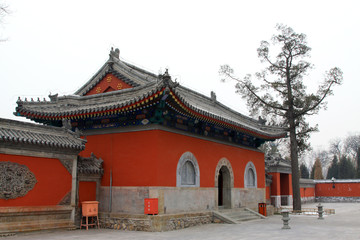 Zhengjue Temple architecture landscape in Old summer palace ruins park, Beijing, China