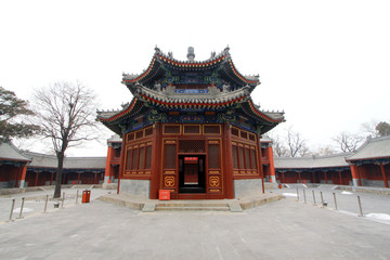 Fototapeta premium Manjusri Pavilion in the Zhengjue Temple in Old summer palace ruins park, Beijing, China