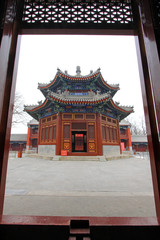 Manjusri Pavilion in the Zhengjue Temple in Old summer palace ruins park, Beijing, China