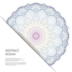 Ornament color card with mandala. Vintage decorative elements. Hand drawn background. Abstract design