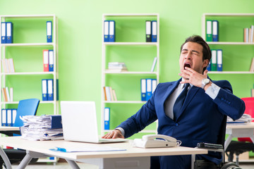 Disabled businessman working in the office