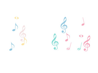 Music Notes Confetti Falling Chaos Vector. Music Symbols Texture Poster Background Elements. Party Night, Festival, Celebration or Concert, Melody Notes Trail. Decorative Song Sheets Chaos Effect.