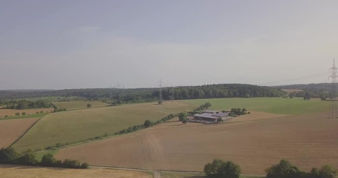 Droneshot over farm in germany.