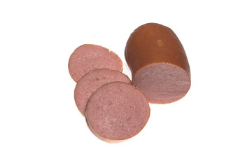 Naklejka premium sausage isolated on white background