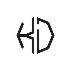 two letter KD octagon logo