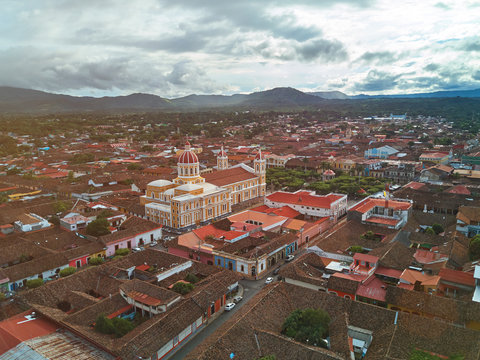 Colorful cityscape of Granada town