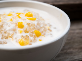 Thai dessert, tapioca pearls in coconut milk