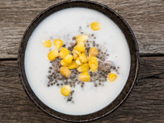 Thai dessert, tapioca pearls in coconut milk