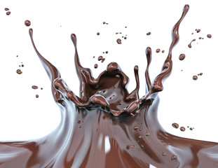Splash chocolate isolated illustration 3d rendering