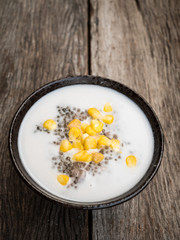 Thai dessert, tapioca pearls in coconut milk