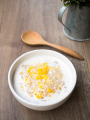 Thai dessert, tapioca pearls in coconut milk