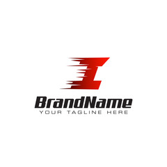 Fototapeta premium Letter Initial I Speed Logo Design Template