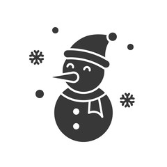 snowman in Christmas and winter theme, glyph style