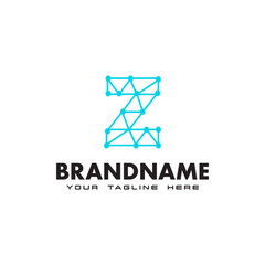 Fototapeta premium Letter Z dot network connection logo Design Template