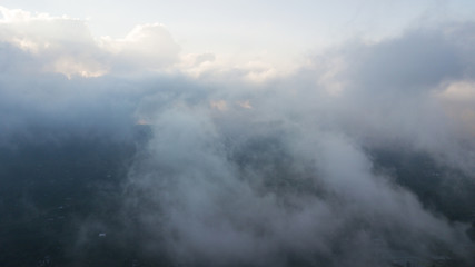 Aerial,cloudy weather