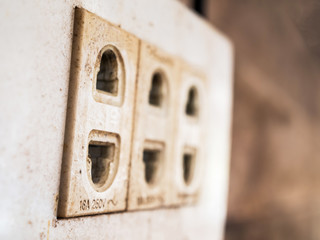 close up old outlet