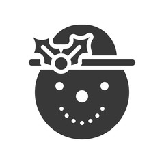snowman in Christmas and winter theme, glyph style