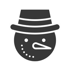 snowman in Christmas and winter theme, glyph style