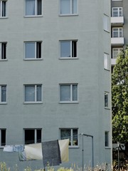 Balconies at apartment residential building Helsinki, Finland, Europe