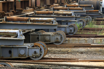 motor trolley in a dock