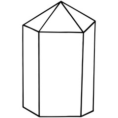 Vector geometric form. Isolated illustration element. Geometric quartz polygon crystal stone mosaic shape amethyst gem.
