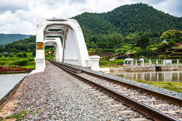 White bridge above Mae Tha river