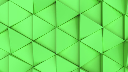 Fototapeta na wymiar Pattern of green triangle prisms