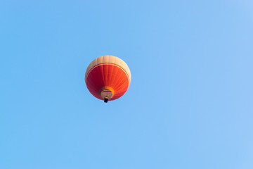 The balloon is rising in the evening in Vang Vieng, Laos with clipping path.