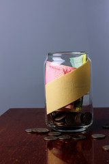 jar of money to do things on the table..