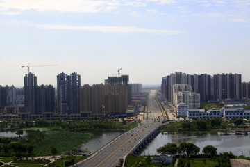 Fototapeta na wymiar city building architecture in northern China