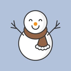 snowman, filled outline icon for Christmas theme