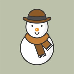 snowman, filled outline icon for Christmas theme