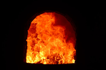 Flame in the incinerator - obrazy, fototapety, plakaty