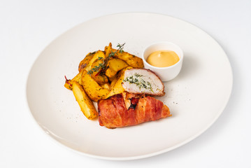 stuffed chicken with sauce