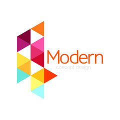 Triangle shape design abstract business logo icon design. Company logotype branding emblem idea