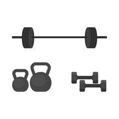 Sports equipment on isolated white background. Vector illustration