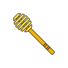 Stick for honey on isolated white background. Vector illustration