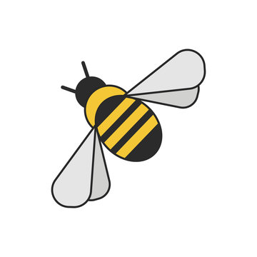 Bee on an isolated white background. Vector illustration