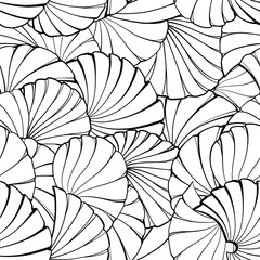 Abstract vector ethnic black and white seamless pattern